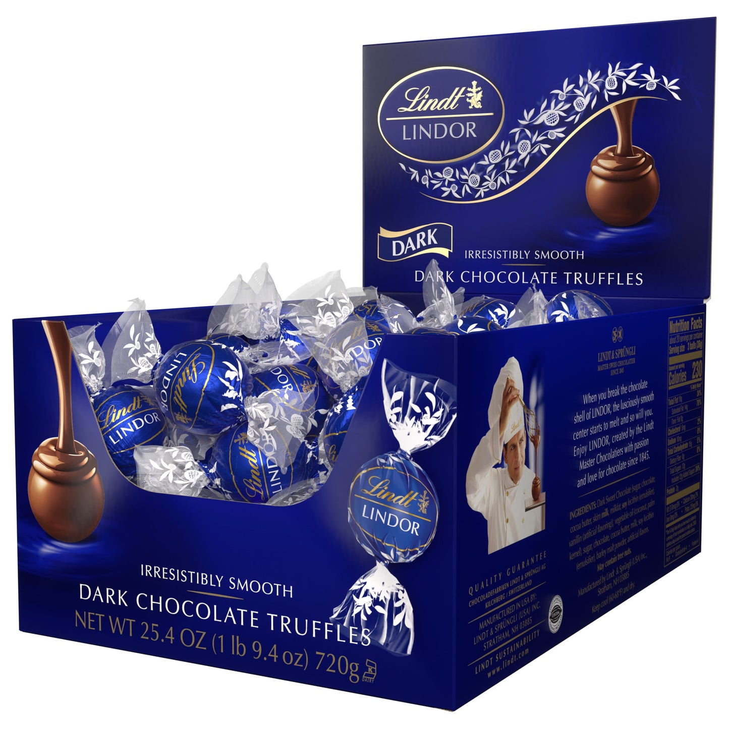 Lindt Lindor Dark Chocolate Candy Truffles, 25.4 oz., 60 Count