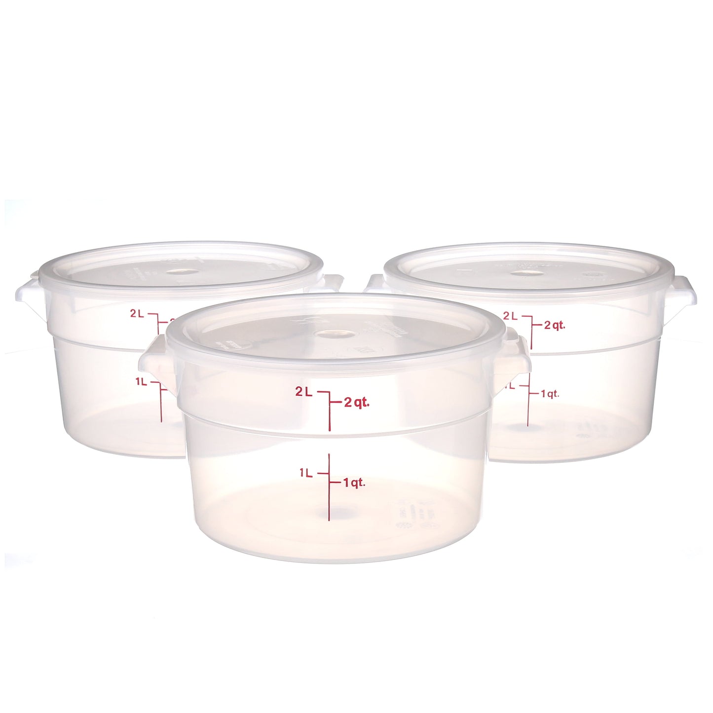 Cambro Food Storage Containers and Covers, 2 Quart, 3 Pack
