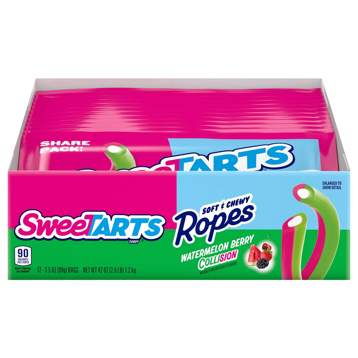 Sweetarts Ropes Collision Watermelon Berry 3.5oz 12 Count