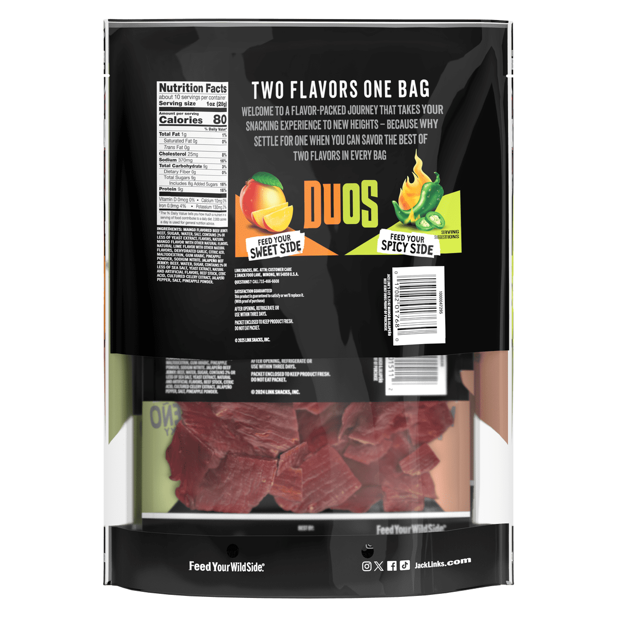 Jack Link's Duos Mango Flavored/Jalapeno Beef Jerky Value Size! 3 - 3.25 oz Packs