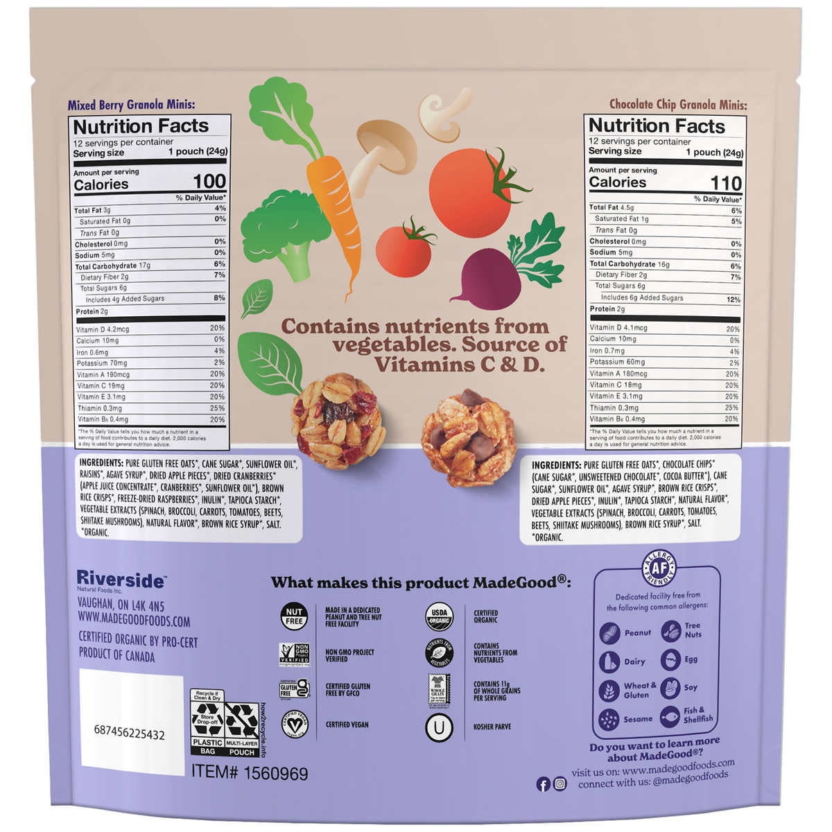 Made Good Organic Granola Minis Variety Pack 0.85 Ounce (24 Count)