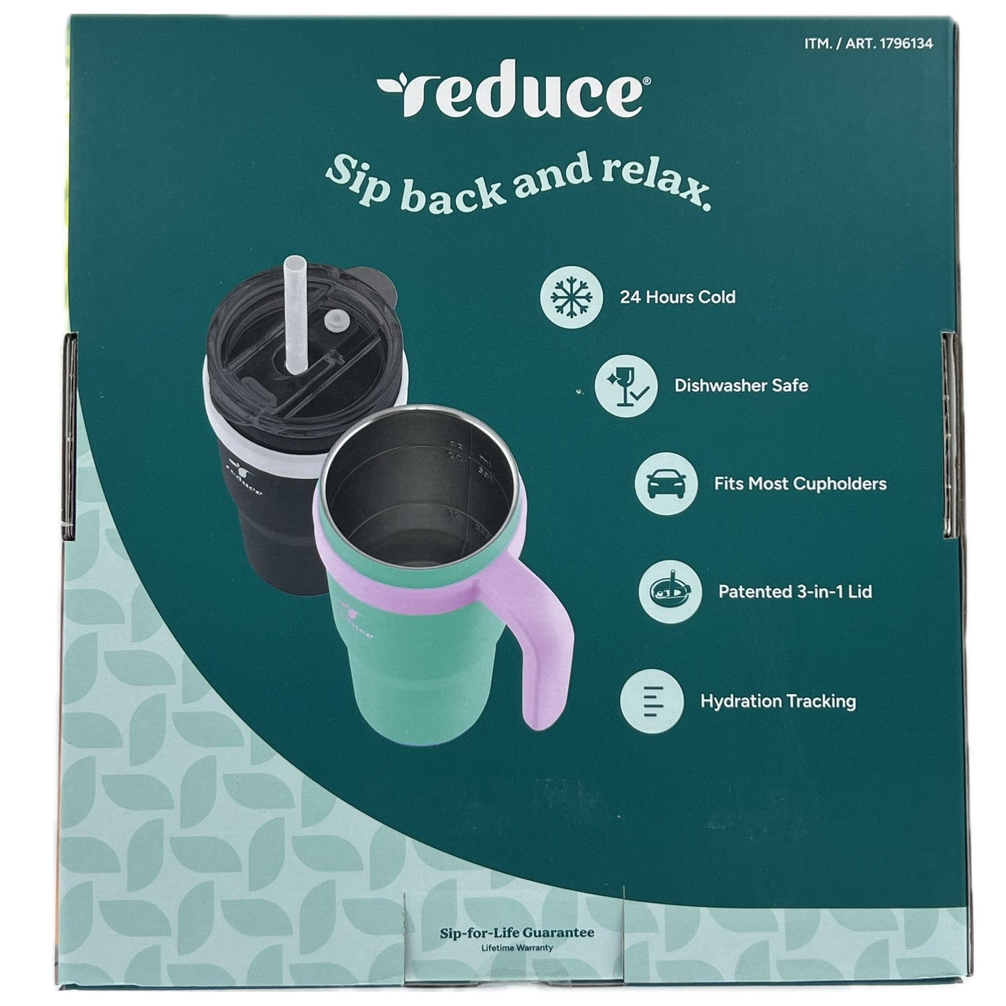 Reduce Cold1 24 Fluid Ounce Mug, 2 Pack (White/Black)