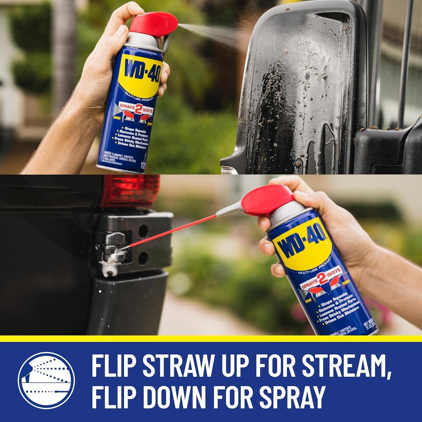 3 Pack - WD-40 Original Formula, Multi-Use Product with Smart Straw Sprays 2 Ways, Stops Squeaks, Protects Against Corrosion, Loosens Rusted Parts, Frees Sticky Mechanisms, Drives Out Moisture, 8 OZ