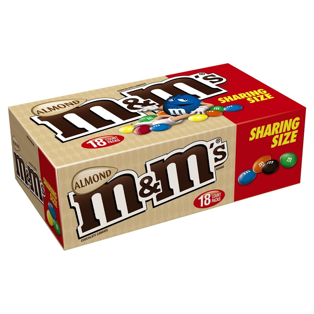 M&M's, Almond Milk Chocolate Candy Sharing Size, 2.83 Ounce, 18 Count