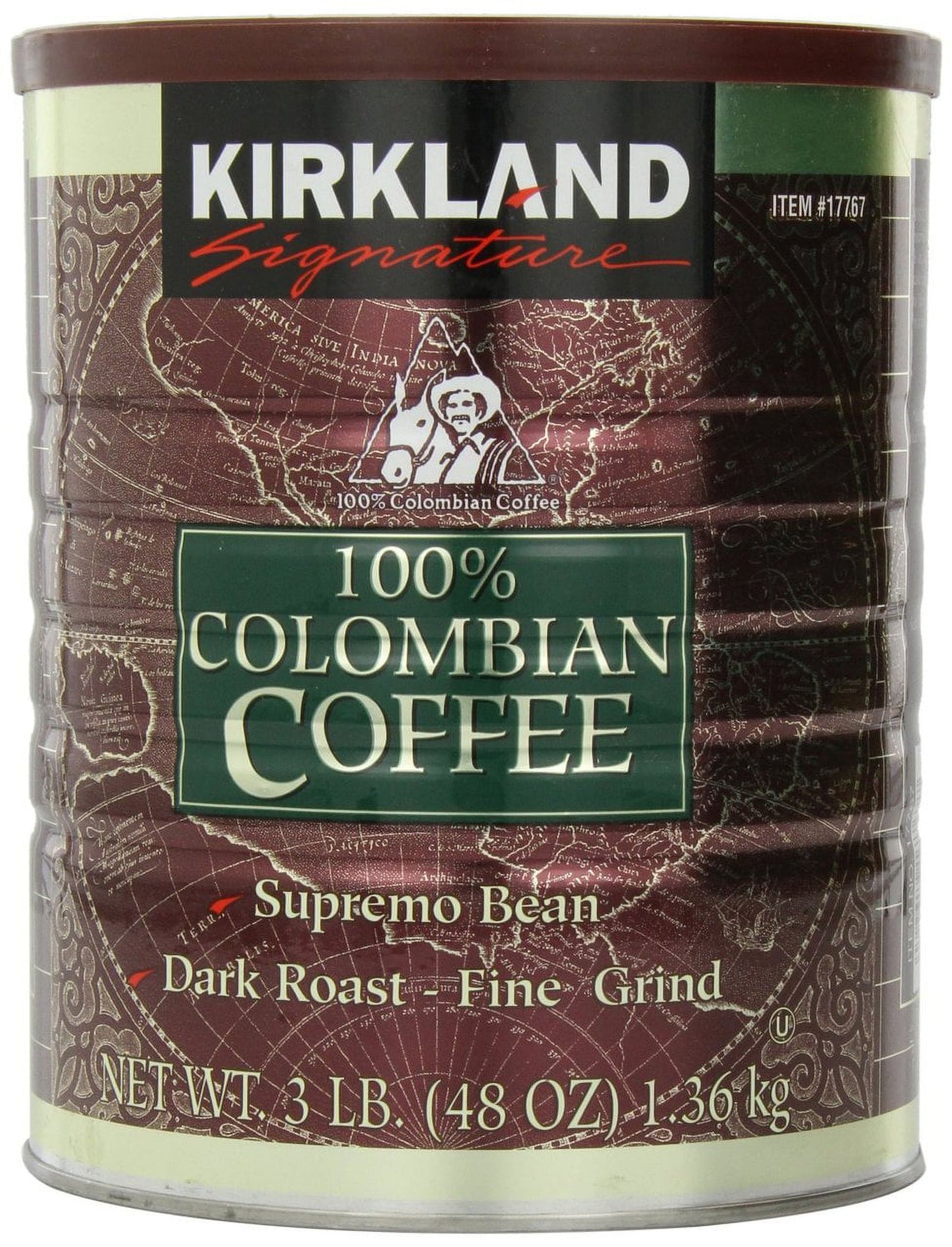 Signature 100% Colombian Coffee Supremo Bean Dark Roast-Fine Grind, 3 Pound : Ground Coffee