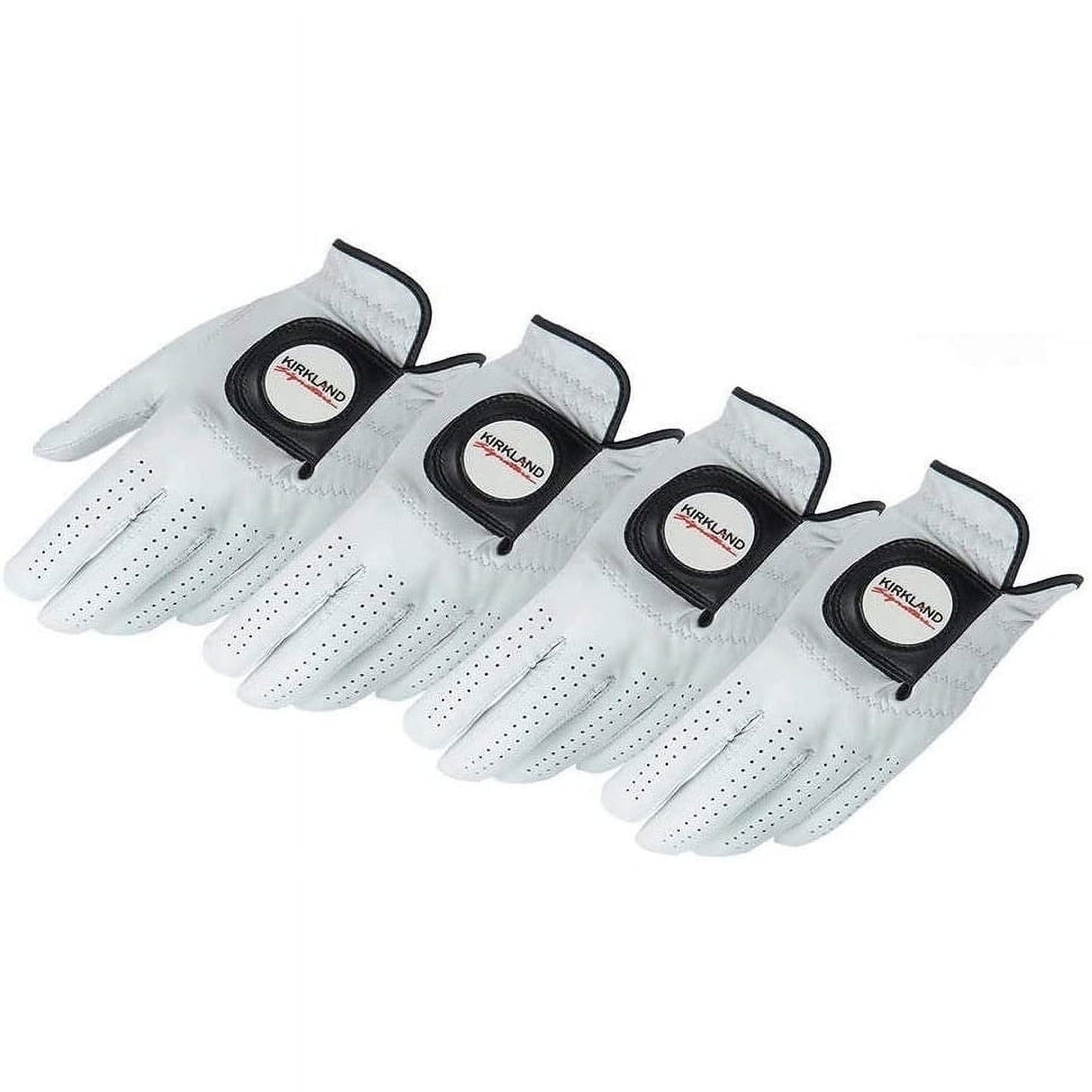 Kirkland Signature Premium Leather Golf Glove Right Handed Golfer 4Pk, White XL