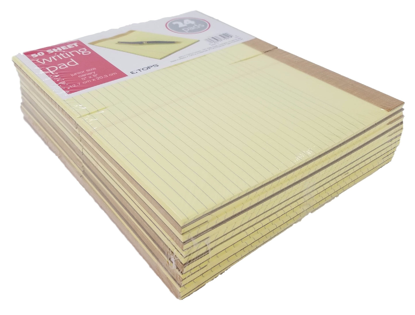 Tops Perforated Junior Size 50 Sheet Writing Pad Canary Yellow 24 Count