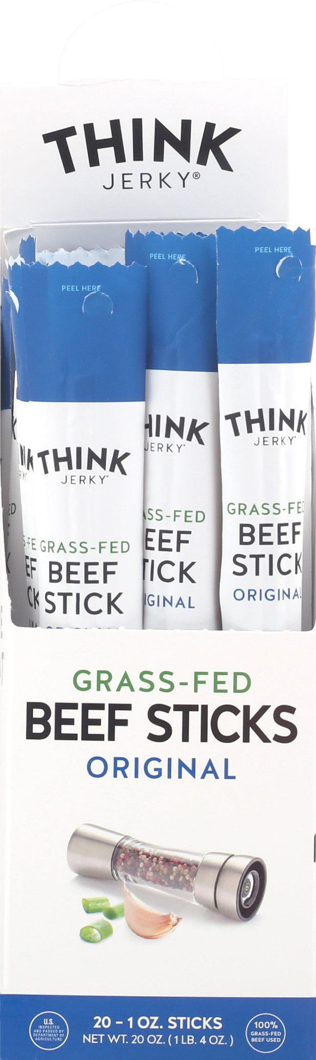 Think Jerky Original Beef Sticks, Gluten and Sugar Free, No Nitrates, Keto Paleo Friendly High Protein Low Carb Meat Snack - 1.0 oz Sticks, 20 Pack