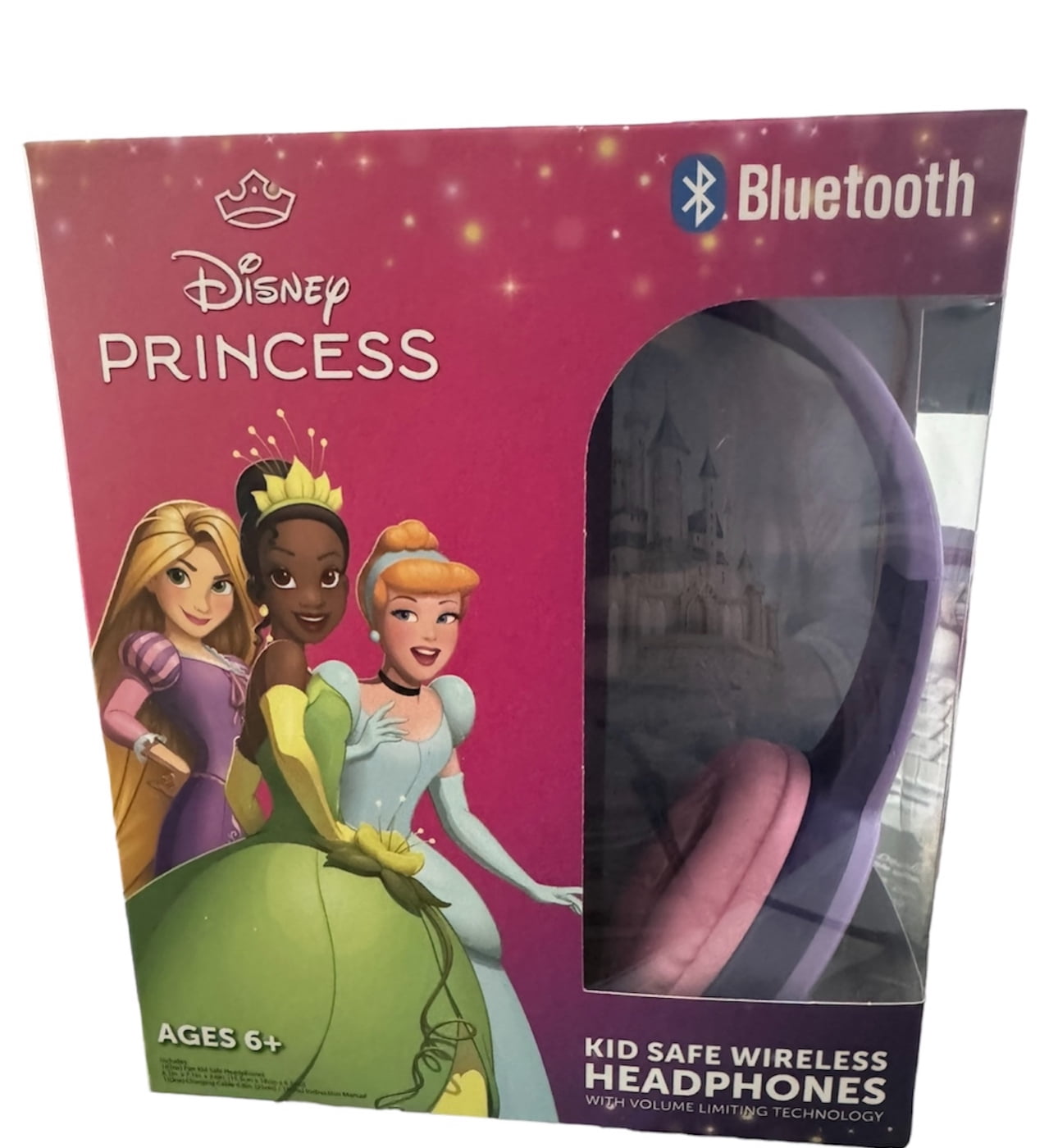 Disney Princess Bluetooth Kid-Safe Wireless Headphones - Volume Limiting, Multicolor