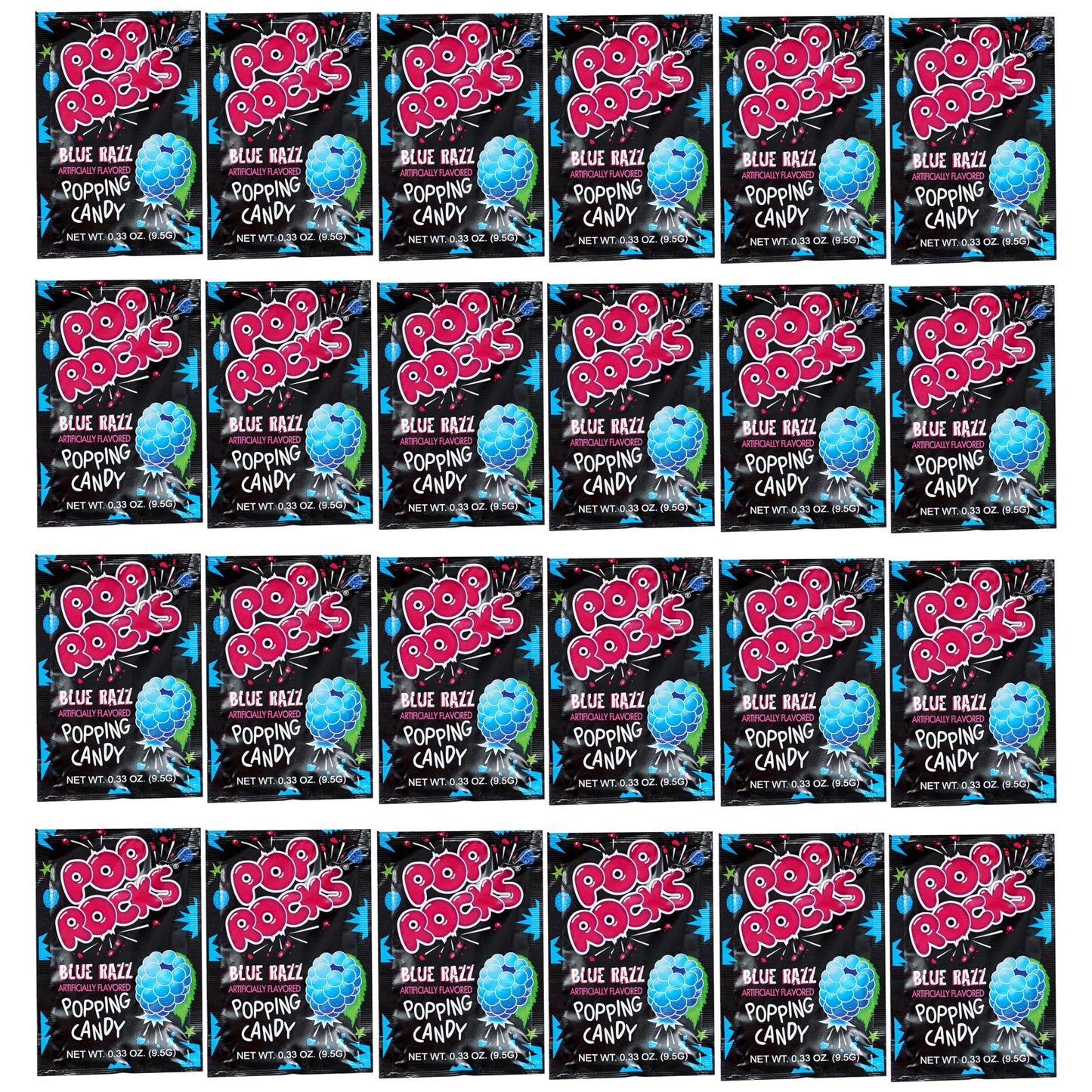 Pop Rocks Blue Razz Popping Candy, 24 Pack
