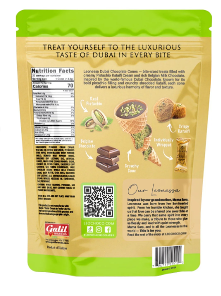 Leonessa Chocolatier Dubai Style Chocolate Cones, 11.9 Ounce