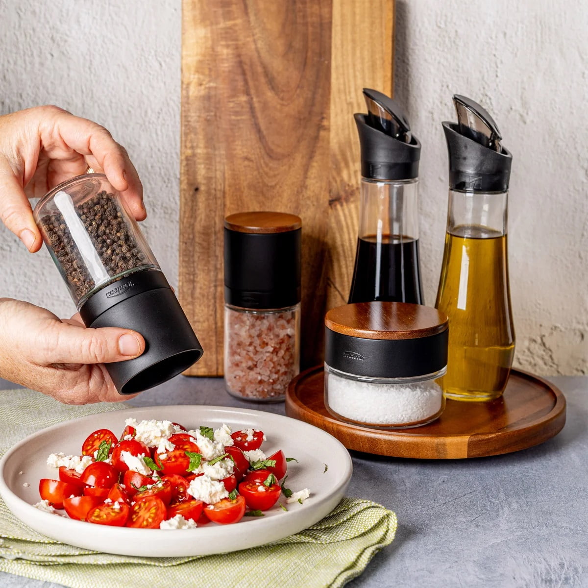 Trudeau Lazy Susan Seasoning Station, 6 Piece Set