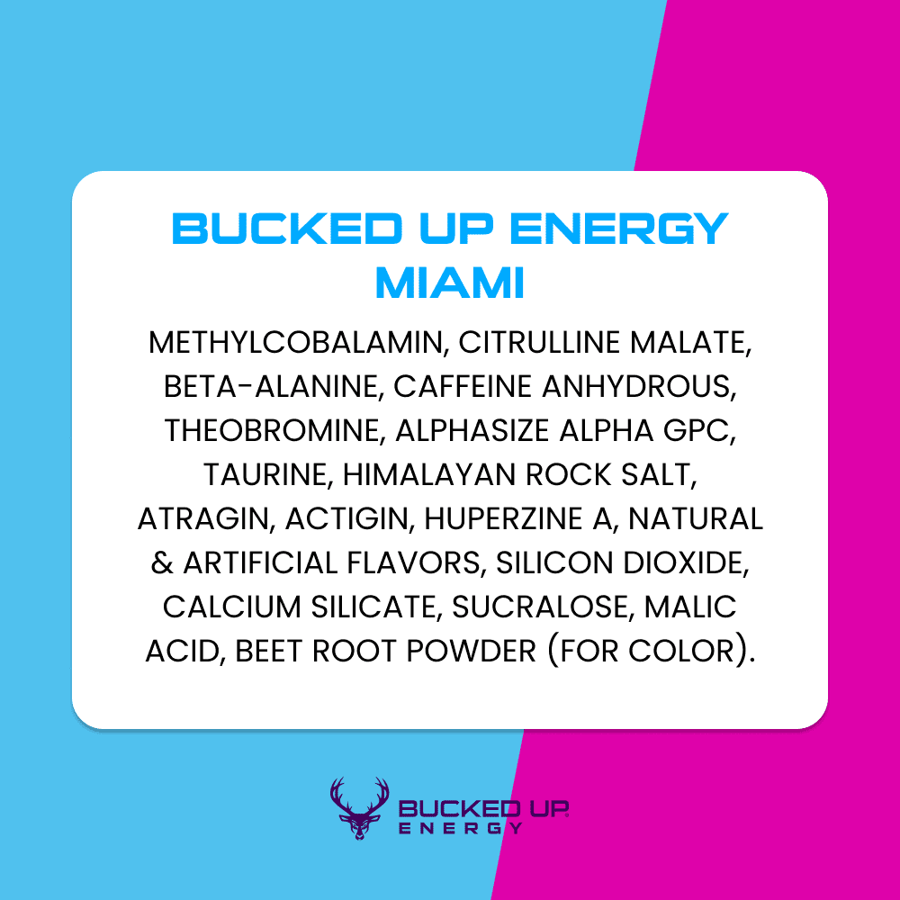Bucked Up Energy Drink, Miami, 12 Cans, 16 fl oz, 300 mg Caffeine