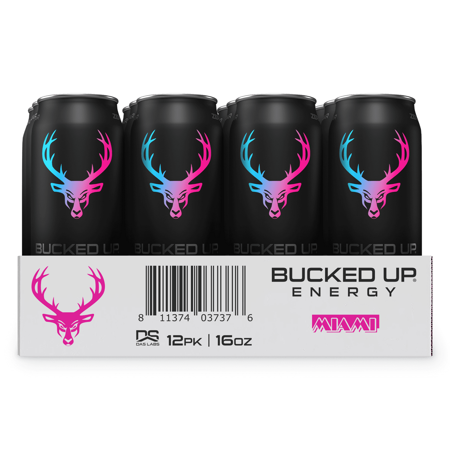 Bucked Up Energy Drink, Miami, 12 Cans, 16 fl oz, 300 mg Caffeine