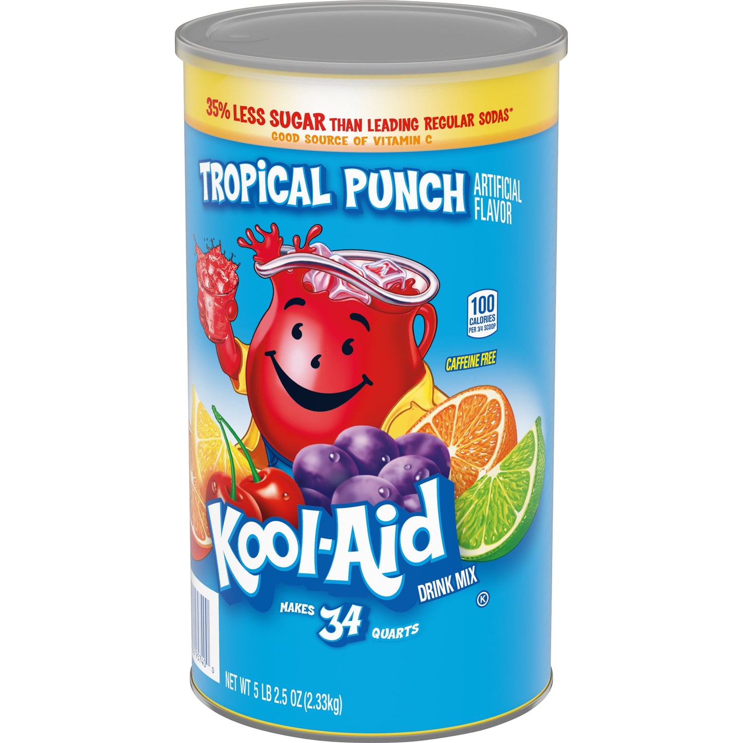 Kool-Aid Sugar-Sweetened Tropical Punch Artificially Flavored Powdered Soft Drink Mix, 5.16 lb Canister