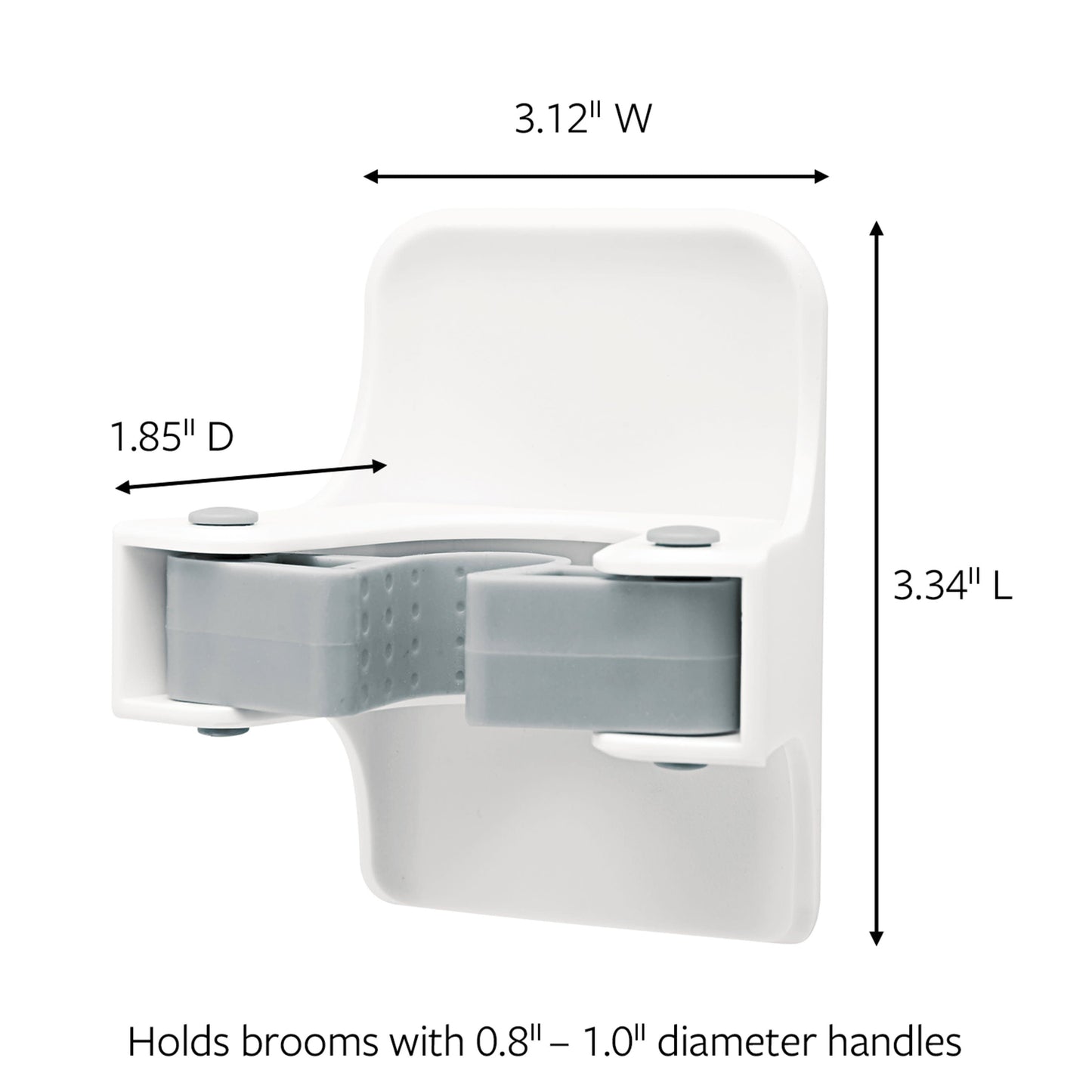 Command Broom and Mop Grippers Wall Hook, White, Damage Free Organizing, 2 Hangers