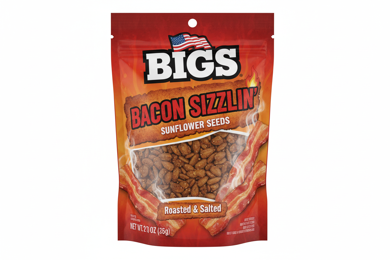 BIGS Bacon Salt Sizzlin' Bacon Sunflower Seeds, 5.35-Ounce Bag Pack of 14