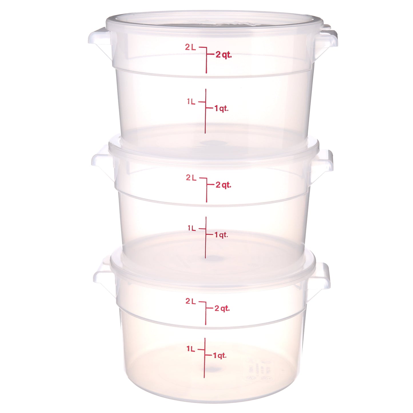 Cambro Food Storage Containers and Covers, 2 Quart, 3 Pack