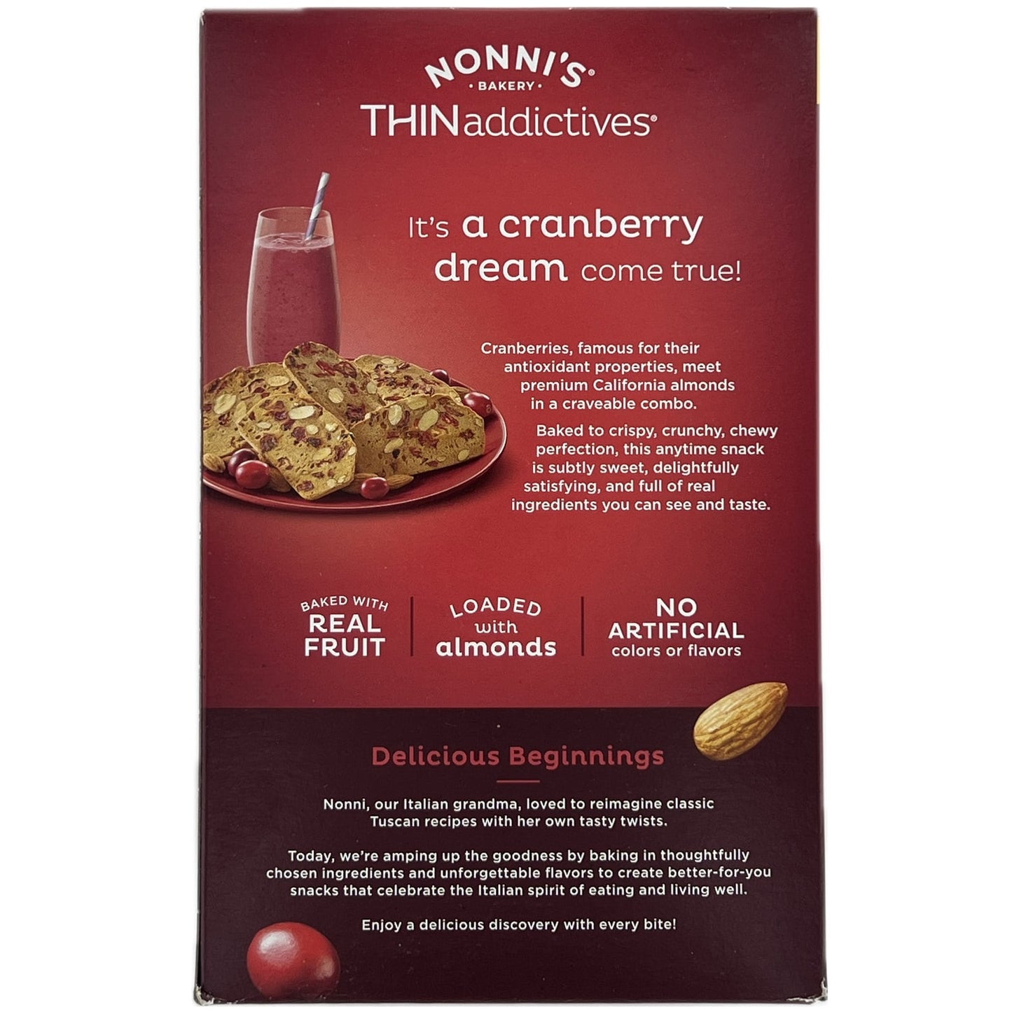 Thin Addictives Cranberry Almond Thin Cookies, 75 Count (20.3 Ounce)