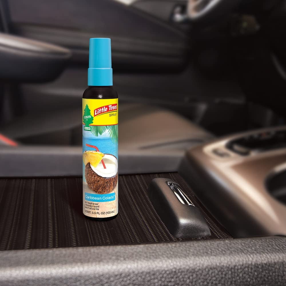 LITTLE TREES Car Air Freshener Spray, Car and Home Air Freshener Spray for Long-Lasting Fragrance, Freshness On-the-go! Caribbean Colada, 6-Pack