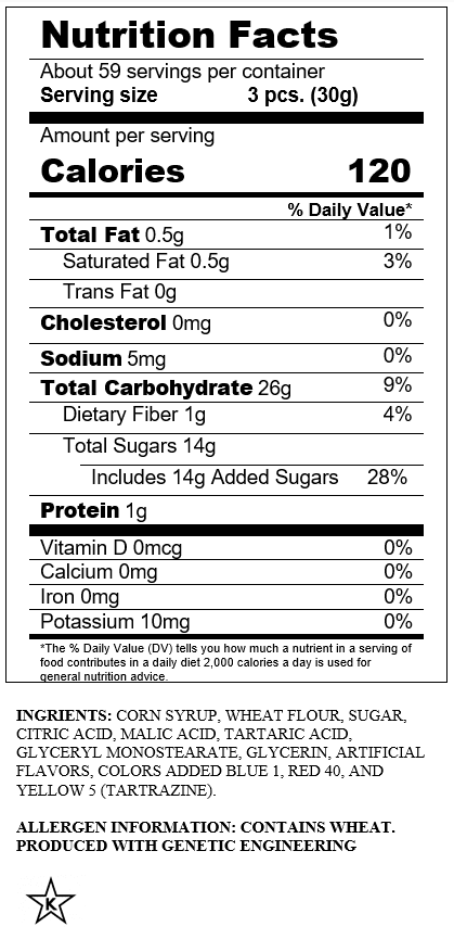 Sour Punch Twists, Assorted Flavors, 3.90lb Jar