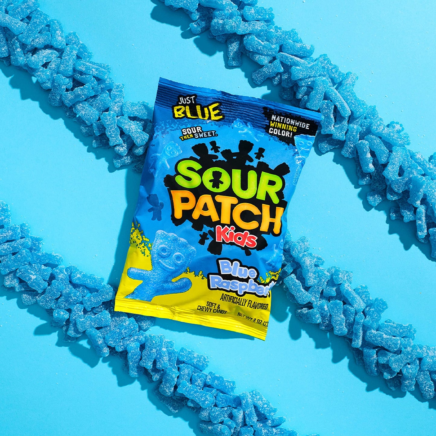 SOUR PATCH KIDS Blue Raspberry Soft & Chewy Candy, 12-8 oz Bags