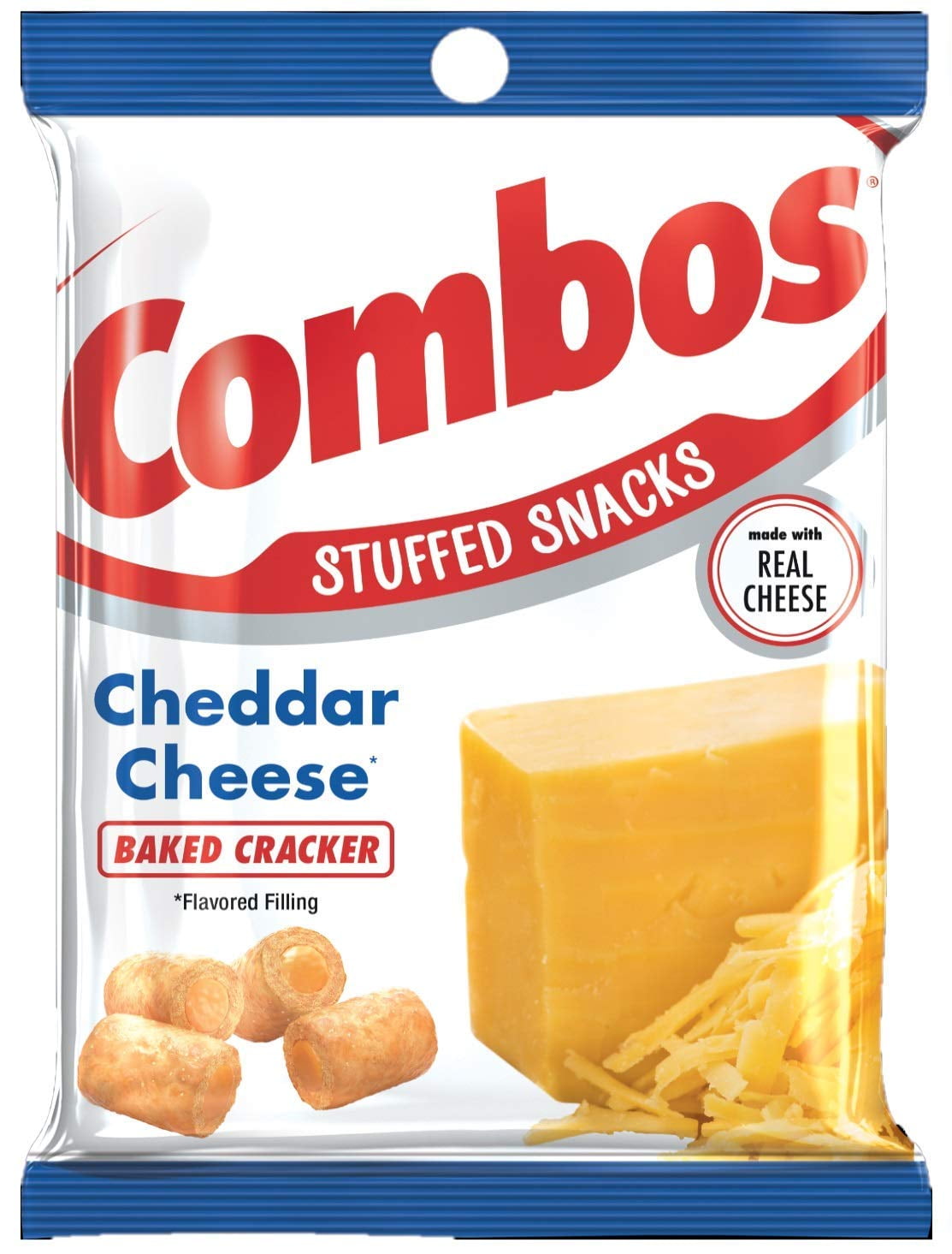 COMBOS Cheddar Cheese Cracker, Pepperoni Pizza, Pizzeria, Cheddar Cheese Pretzel, and Buffalo Blue Cheese, 6.3 Ounce (Pack of 5) - with Make Your Day Bag Clip