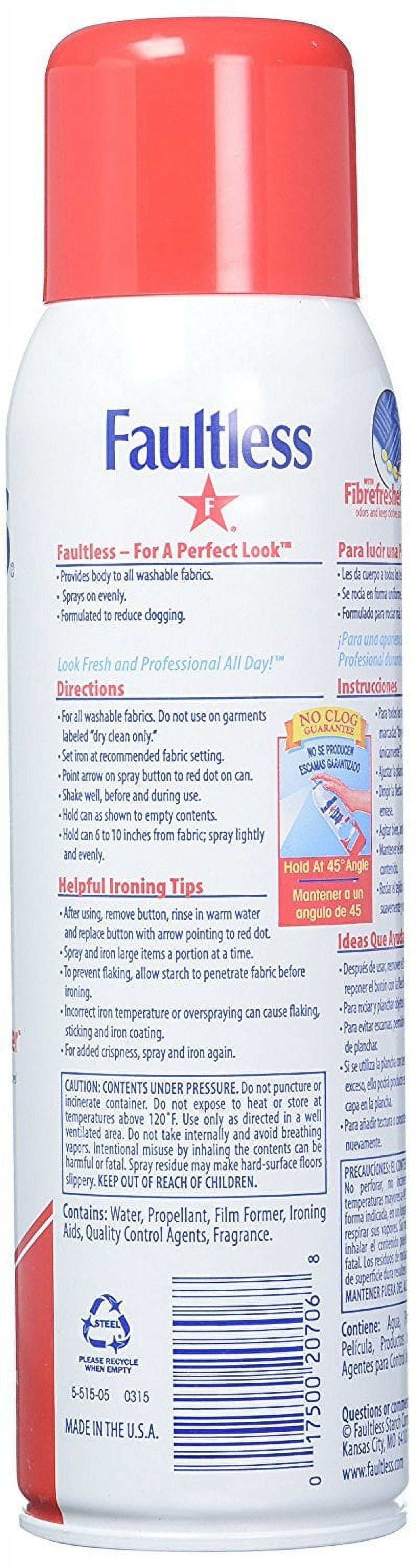 Faultless Spray Starch for Clean Crisp Clothes, No Spots or Streaks, 20 oz