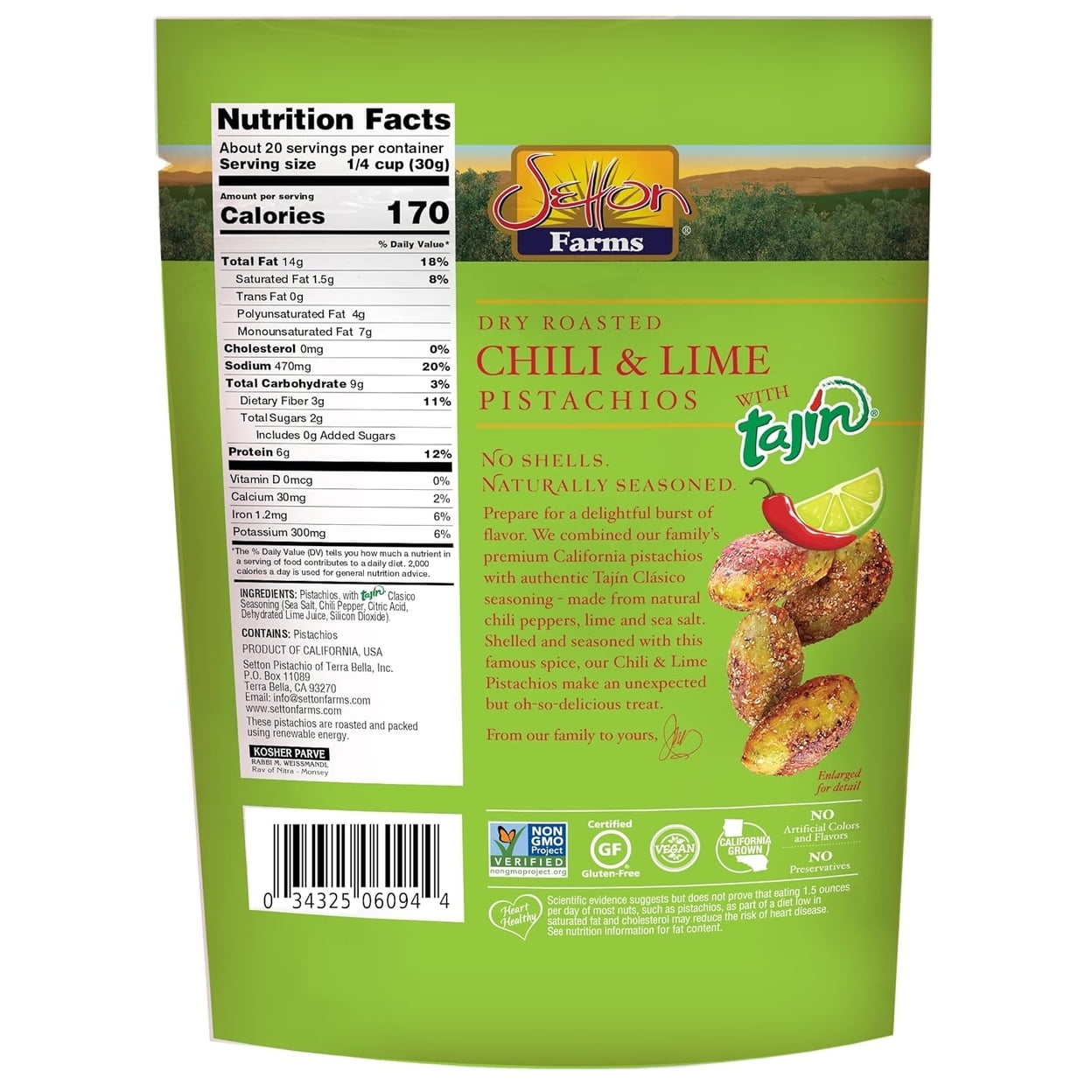 Tajin Chili Lime Pistachio 20 Ounce