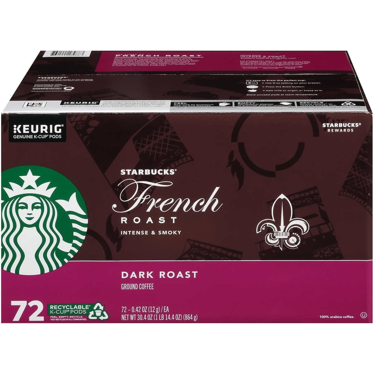 Starbucks Dark French Roast K-Cup 72 Count