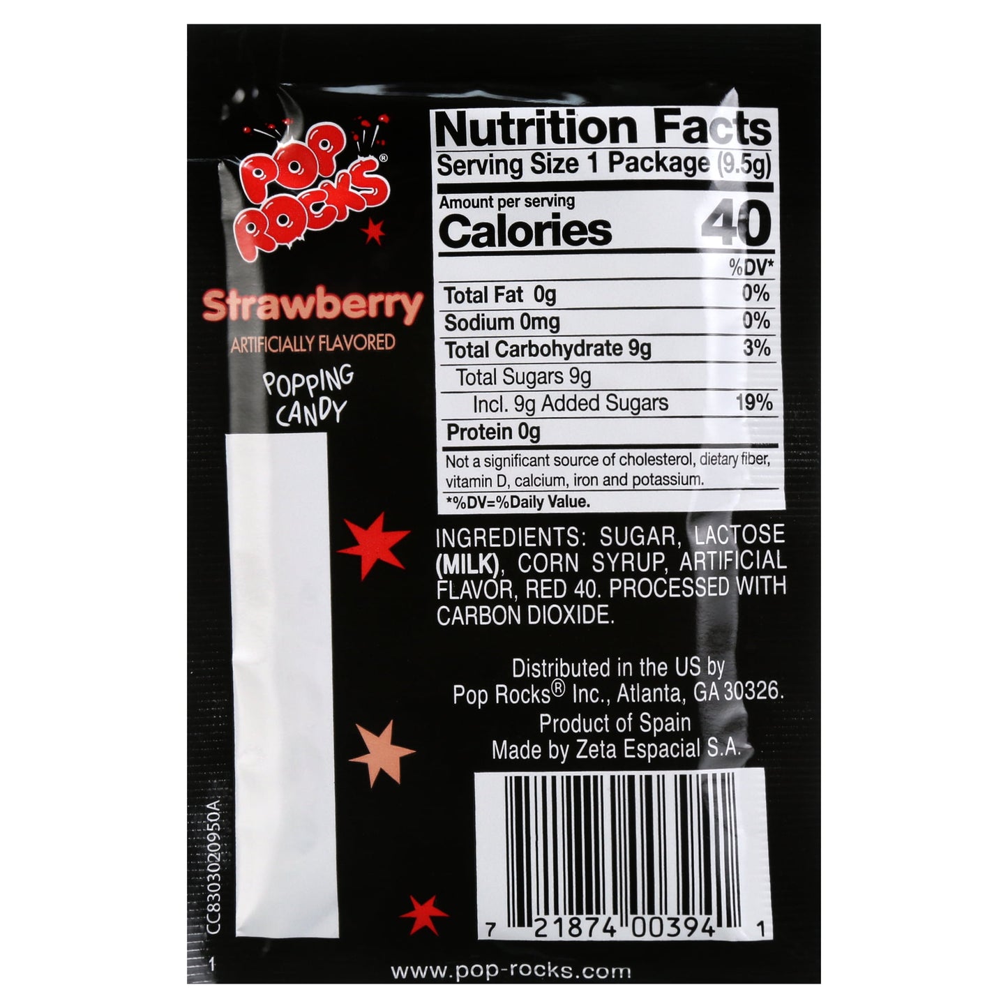 Pop Rocks Strawberry Popping Candy, 24 Ct, 8.04 oz