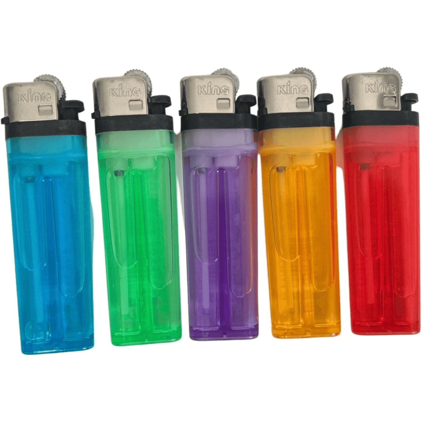 King Classic Disposable Butane Lighters Assorted Colors 50 Lighters Per Box 200 Count 4 Boxes