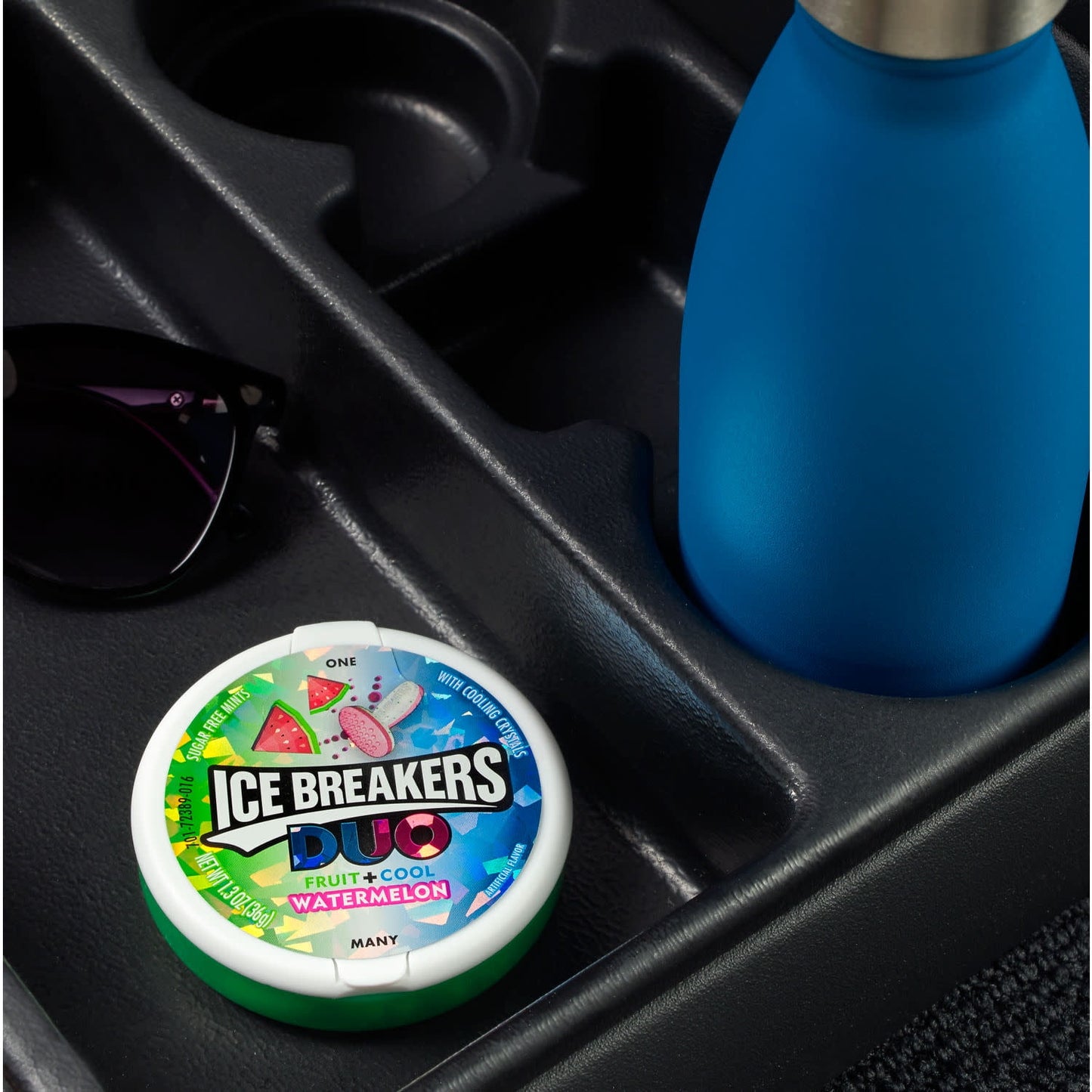 Ice Breakers Duo Fruit Plus Cool Watermelon Sugar Free Mints, Tins 1.3 oz, 8 Count