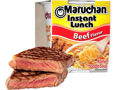Maruchan Beef Instant Lunch Ramen Noodles, 2.25 oz Cup (12 Pack)