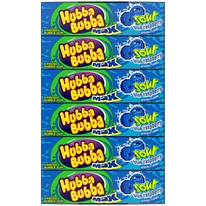 Hubba Bubba Sour Blue Raspberry Max Bubble Gum, 90 Pieces Box