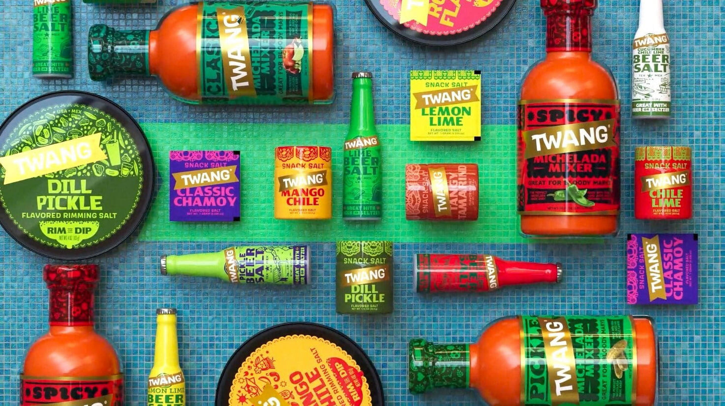 Twang Beer Salt, Lime Flavored, 1.4 oz Plastic Beer Shaped Bottles, 24 Pack