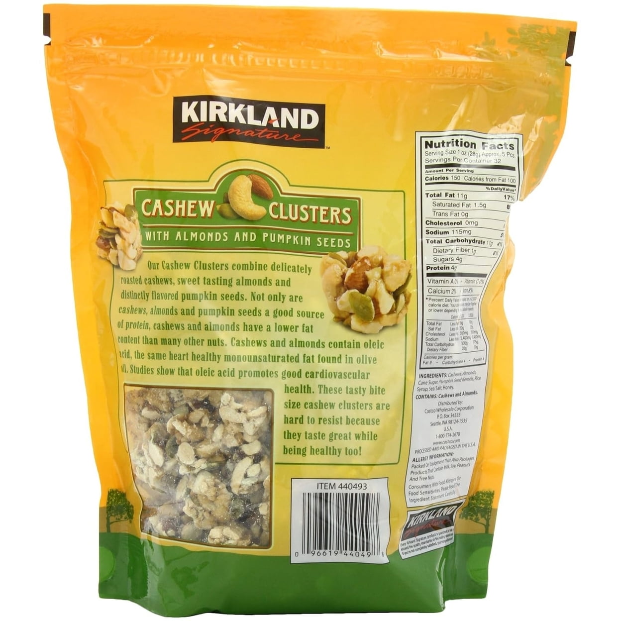 Kirkland Signature Cashew Clusters 2 Pounds