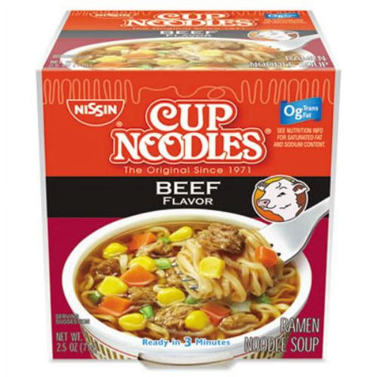 Nissin Cup Noodles Beef Flavor Soup, 24 pk./2.25 oz.