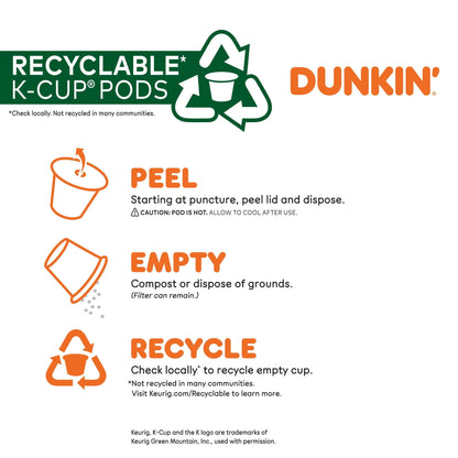 Dunkin' Donuts Original Blend Coffee, Medium Roast, Keurig K-Cup Pods, 72 Count Box