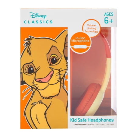 Disney Classics Lion King Kid-Safe Wired Headphones With Built-In Microphone