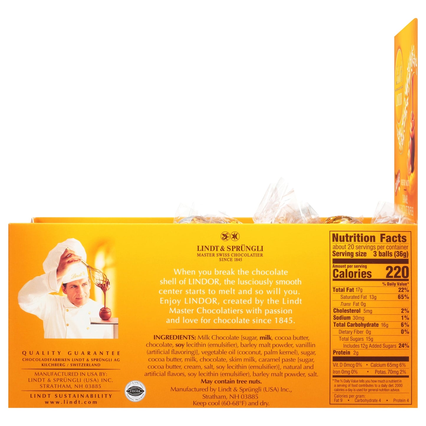 Lindt Lindor Caramel Milk Chocolate Truffles, 60 count, 25.4 oz