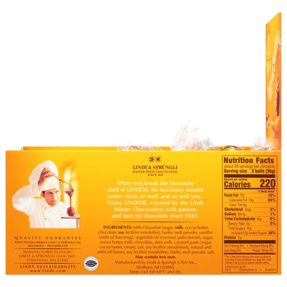 Lindt Lindor Caramel Milk Chocolate Truffles, 60 count, 25.4 oz