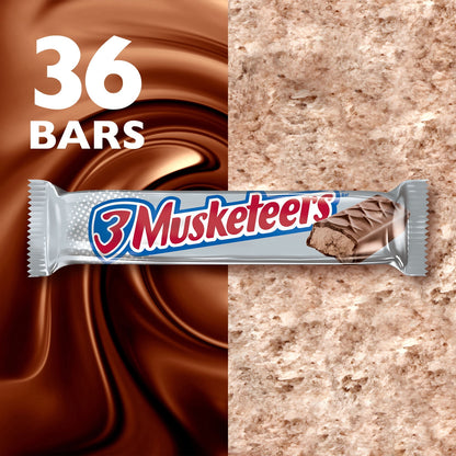 3 Musketeers Chocolate Candy Bars, Full Size - 1.92 oz, 36 ct