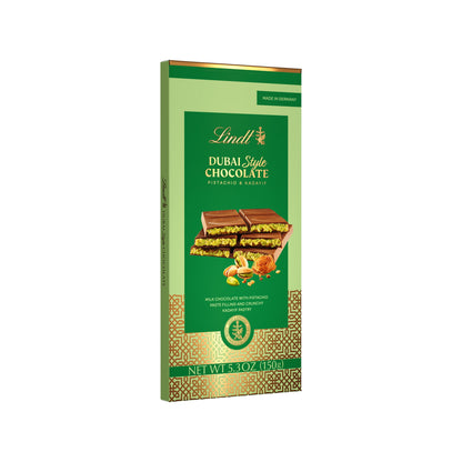 Lindt Dubai Style Milk Chocolate Candy with Pistachio & Kadayif, 5.3 oz. Bar