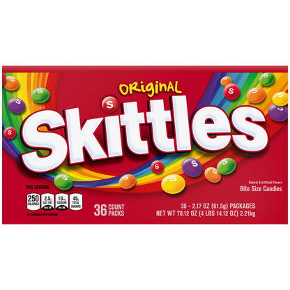 Skittles Original Chewy Candy, Full Size - 2.17 oz, 36 Bulk Candy pack
