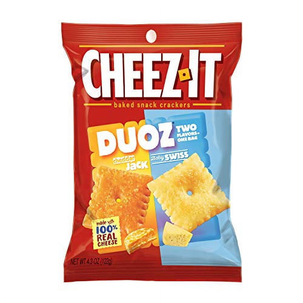 Keebler Cheez-It Duoz Cheddar/Parmesan Crackers - Sharp Cheddar, Parmesan - Carton - 4.30 oz - 6 / Carton