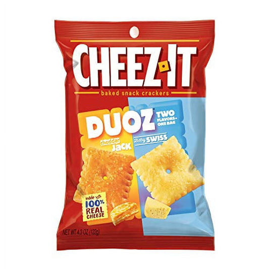 Keebler Cheez-It Duoz Cheddar/Parmesan Crackers - Sharp Cheddar, Parmesan - Carton - 4.30 oz - 6 / Carton