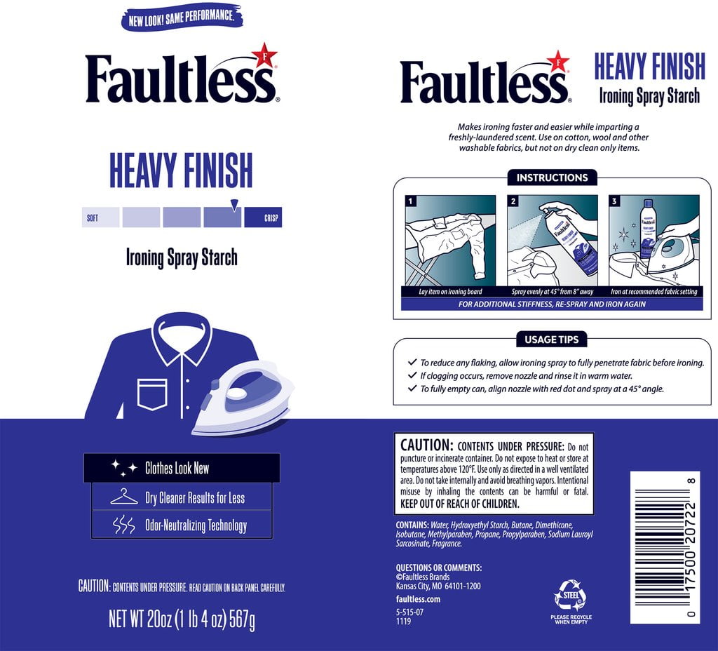 Faultless Heavy Finish Ironing Spray Starch (3 Pack)