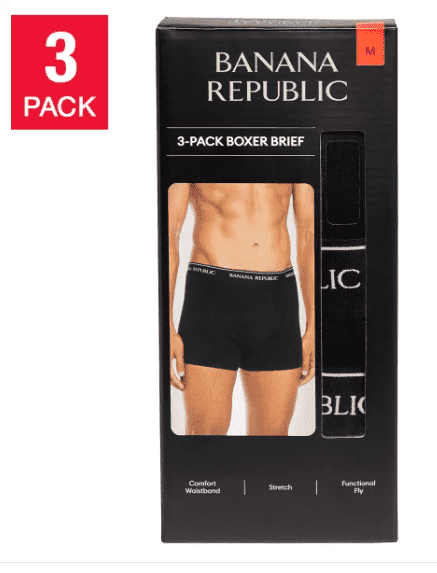 Banana Republic Men's Boxer Brief, 3-Pack, Black