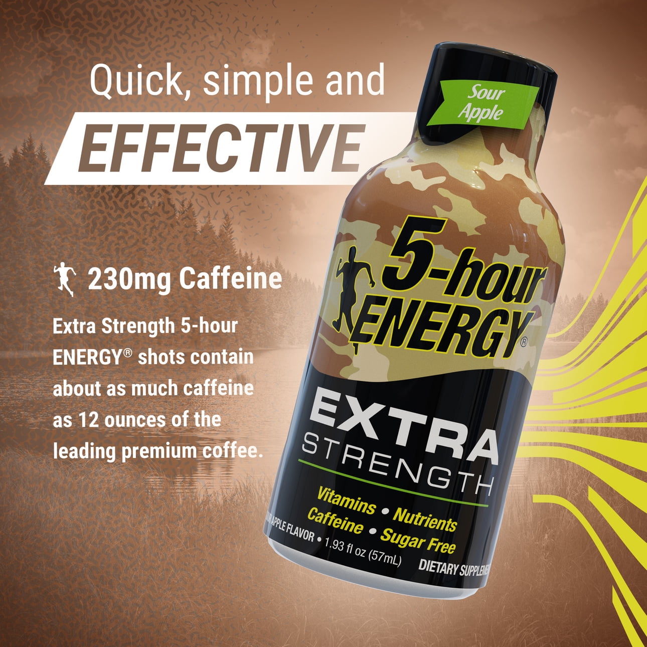 5-hour ENERGY? Shot, Extra Strength, Sour Apple, 1.93 oz, 12 Count
